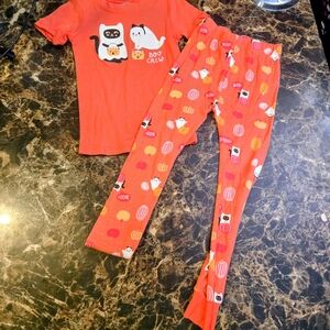 Kids Halloween Pajama Set - Orange